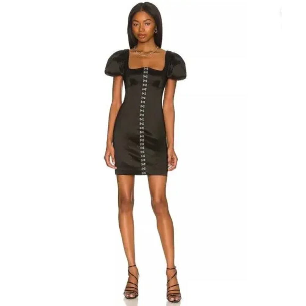 Revolve LPA Francesca Mini Dress Puff Sleeve Mini Dress in Black